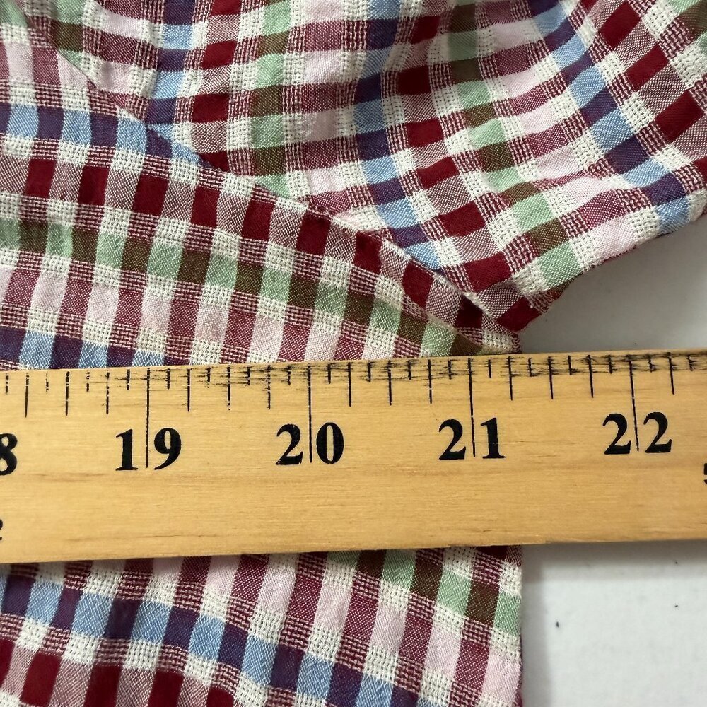 Madewell Gingham Tie-Front V-Neck Cotton Top Size L - Picture 8 of 9